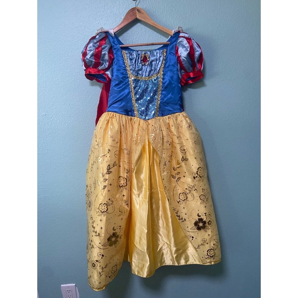 Disney Parks Girls Snow White Gold with Cape Costume Halloween Dress Up Dress 13